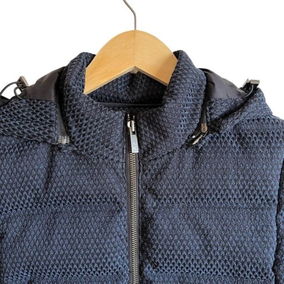 Zac Posen Fiona Puffer Jacket XS Blue Black Feather Down - Picture 5 of 16